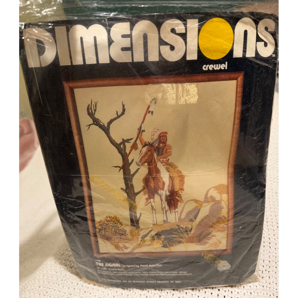 Dimensions Crewel Kit THE SIGNAL AMERICAN INDIAN SOUTHWEST 1168 Vintage New